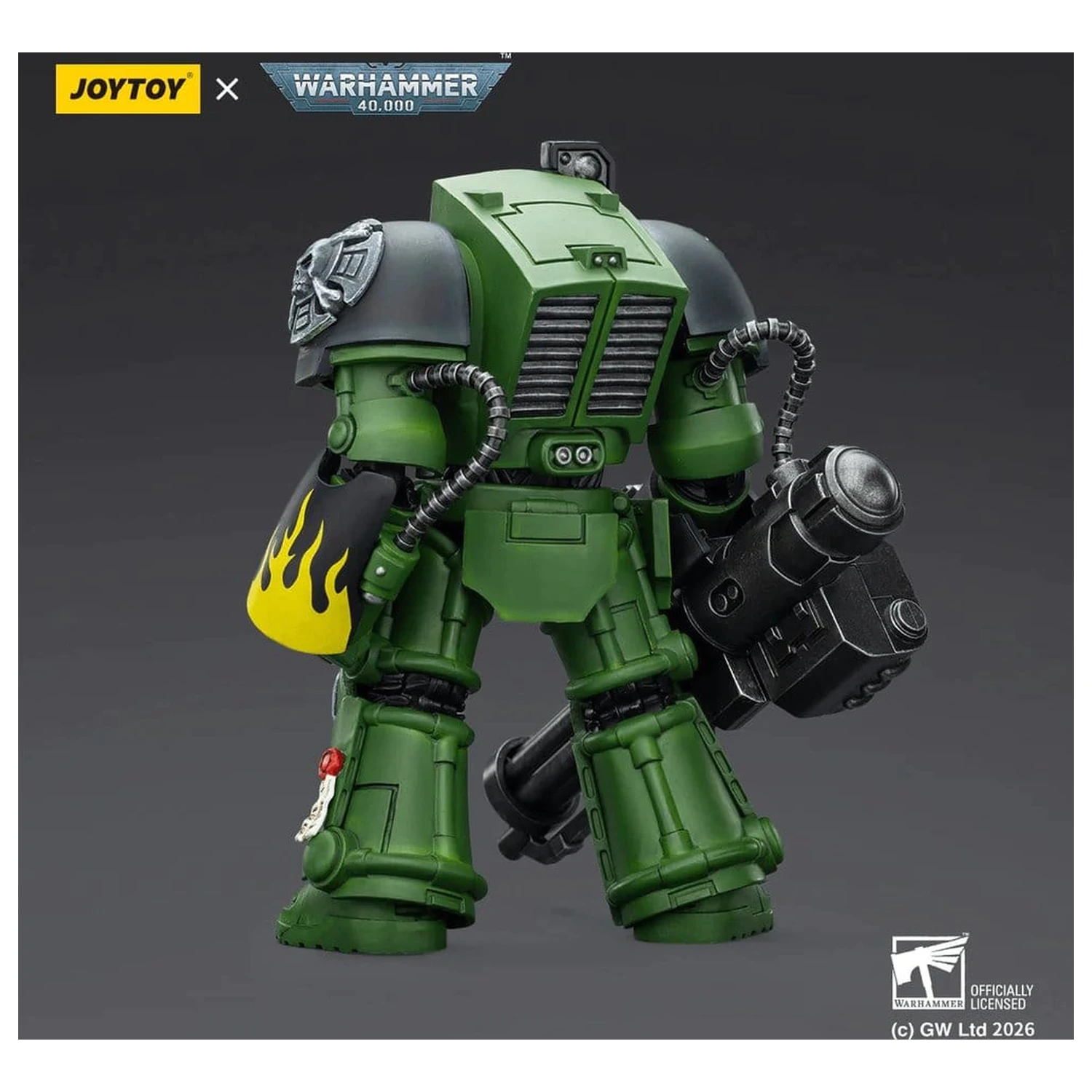 Warhammer 40,000 akčná figúrka Salamanders Terminator 3 s Power Fist a Assault Cannon 14 cm produktová fotografia
