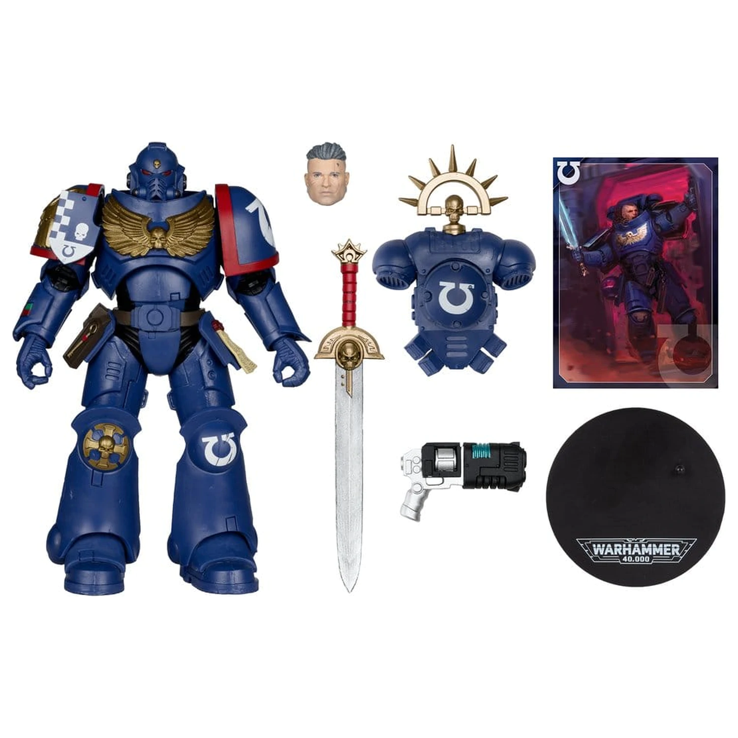 Warhammer 40,000 Total War akčná figúrka 3rd Company Lieutenant (Ultramarines) 18 cm produktová fotografia