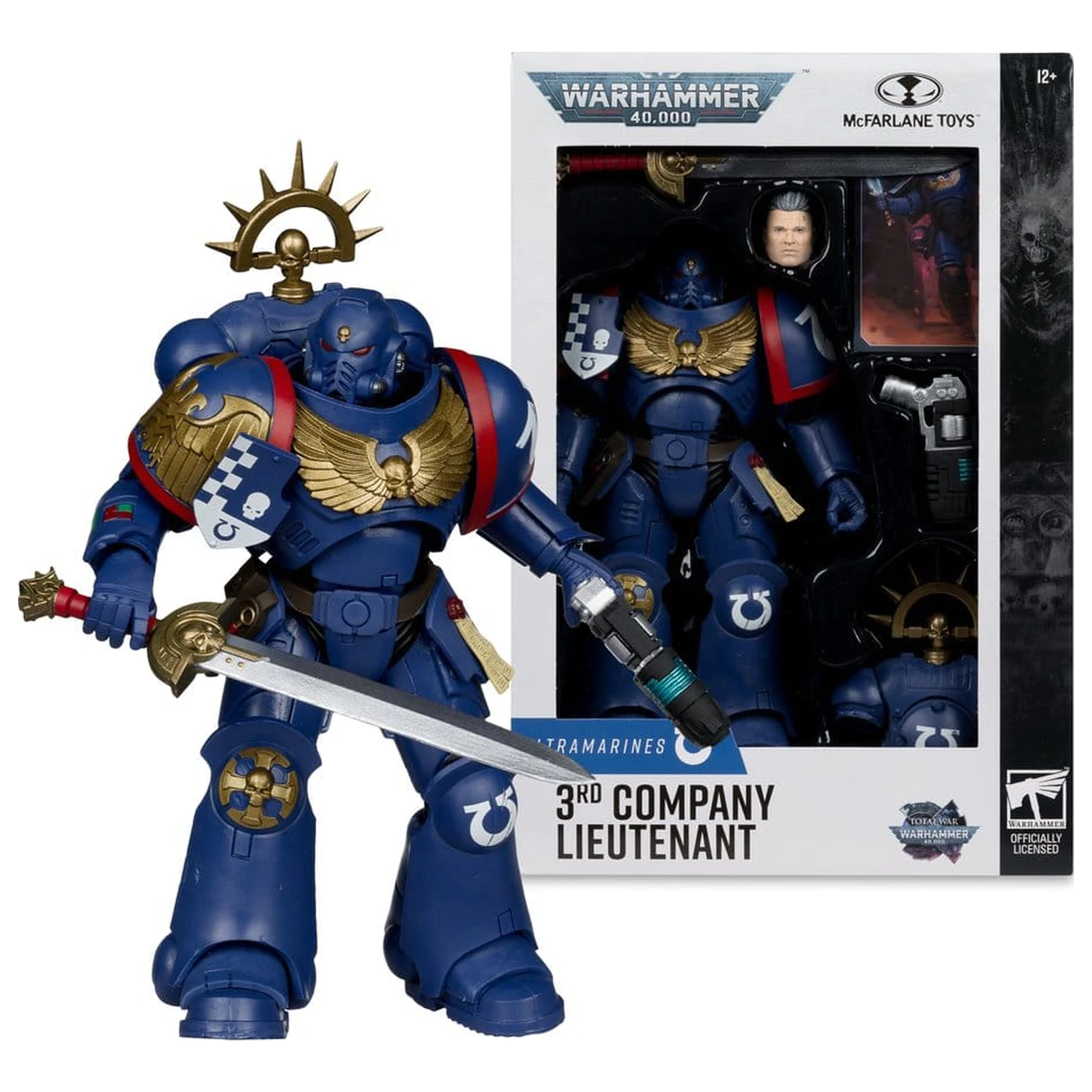 Warhammer 40,000 Total War akčná figúrka 3rd Company Lieutenant (Ultramarines) 18 cm produktová fotografia