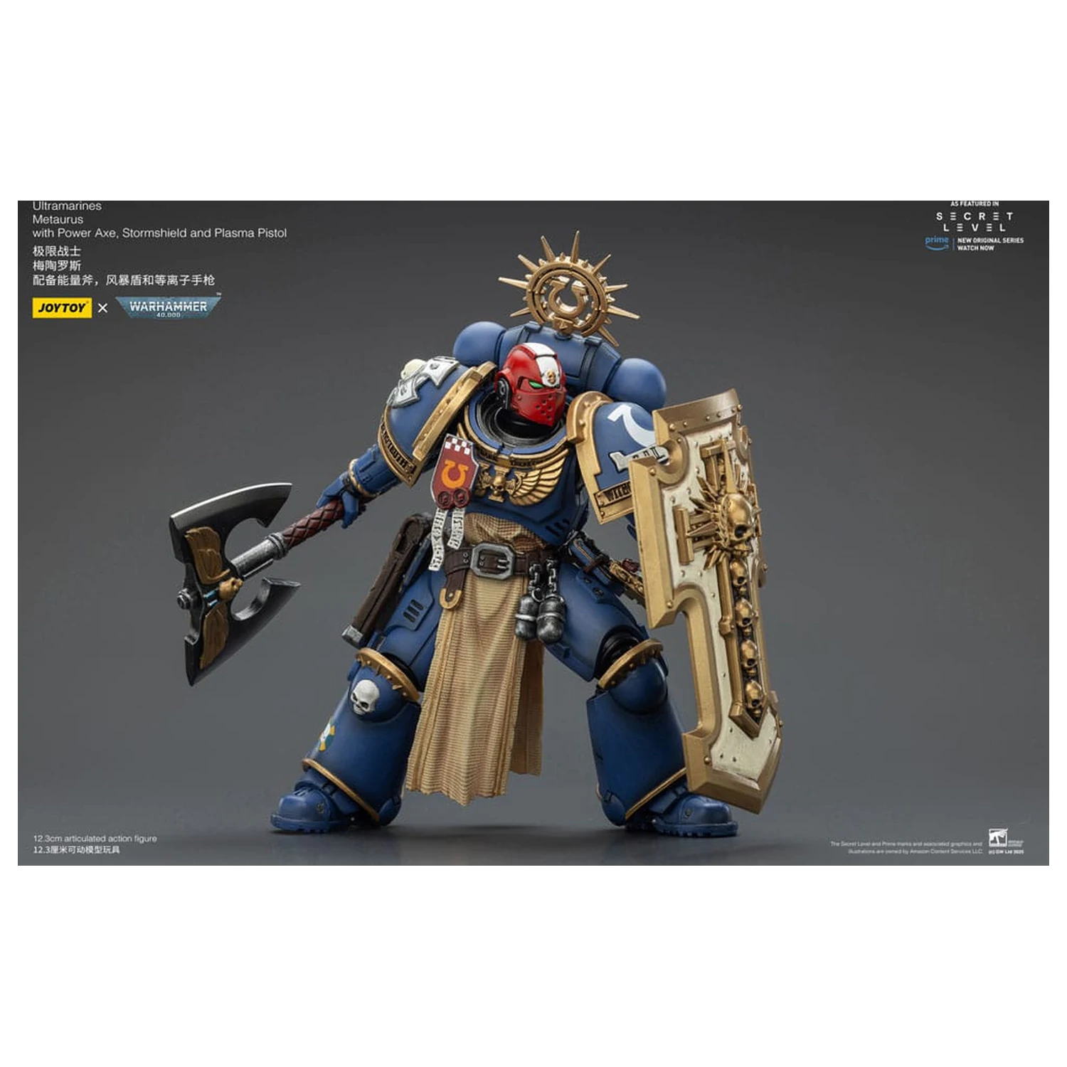 Warhammer 40,000 Akčná figúrka Ultramarines Metaurus s Power Axe, Stormshield a Plasma Pistol 13 cm produktová fotografia
