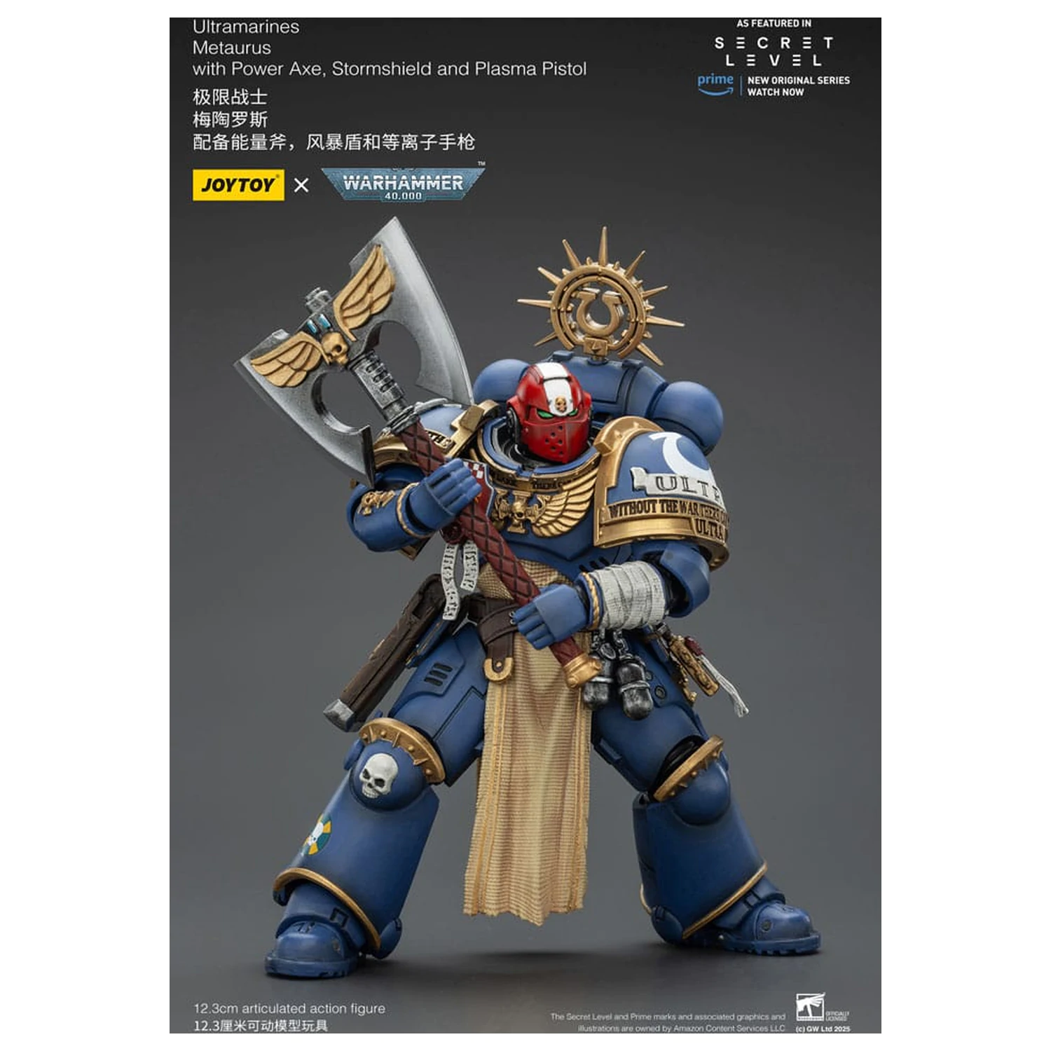 Warhammer 40,000 Akčná figúrka Ultramarines Metaurus s Power Axe, Stormshield a Plasma Pistol 13 cm produktová fotografia