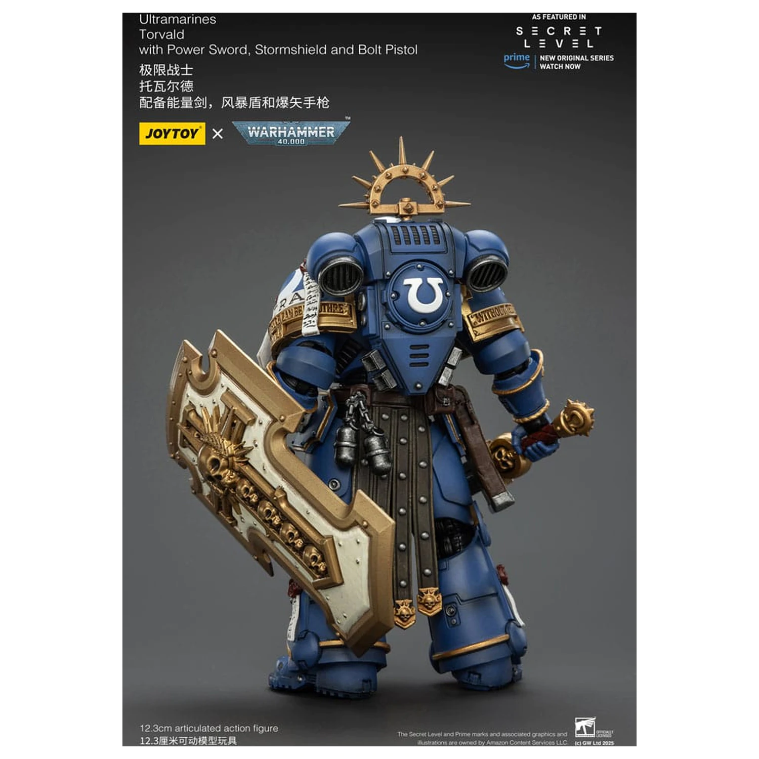 Warhammer 40,000 Action Figure Ultramarines Torvald s Power Sword, Stormshield a Bolt Pistol 13 cm produktová fotografia