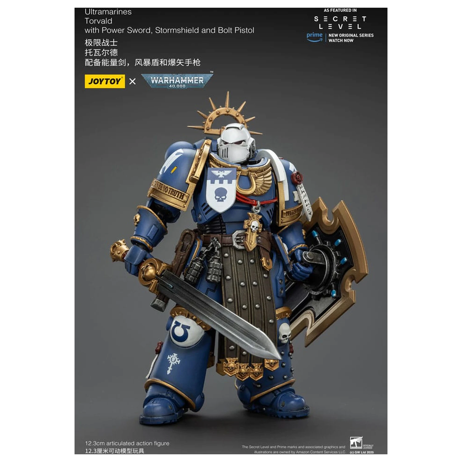 Warhammer 40,000 Action Figure Ultramarines Torvald s Power Sword, Stormshield a Bolt Pistol 13 cm produktová fotografia