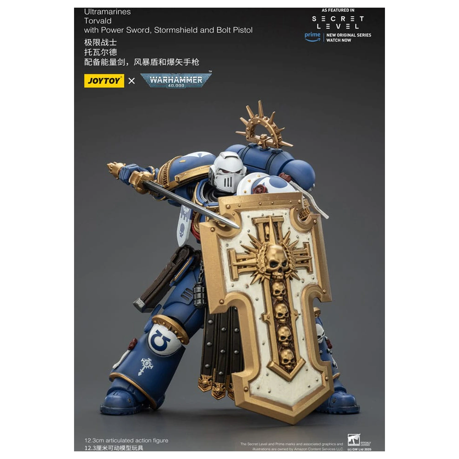 Warhammer 40,000 Action Figure Ultramarines Torvald s Power Sword, Stormshield a Bolt Pistol 13 cm produktová fotografia