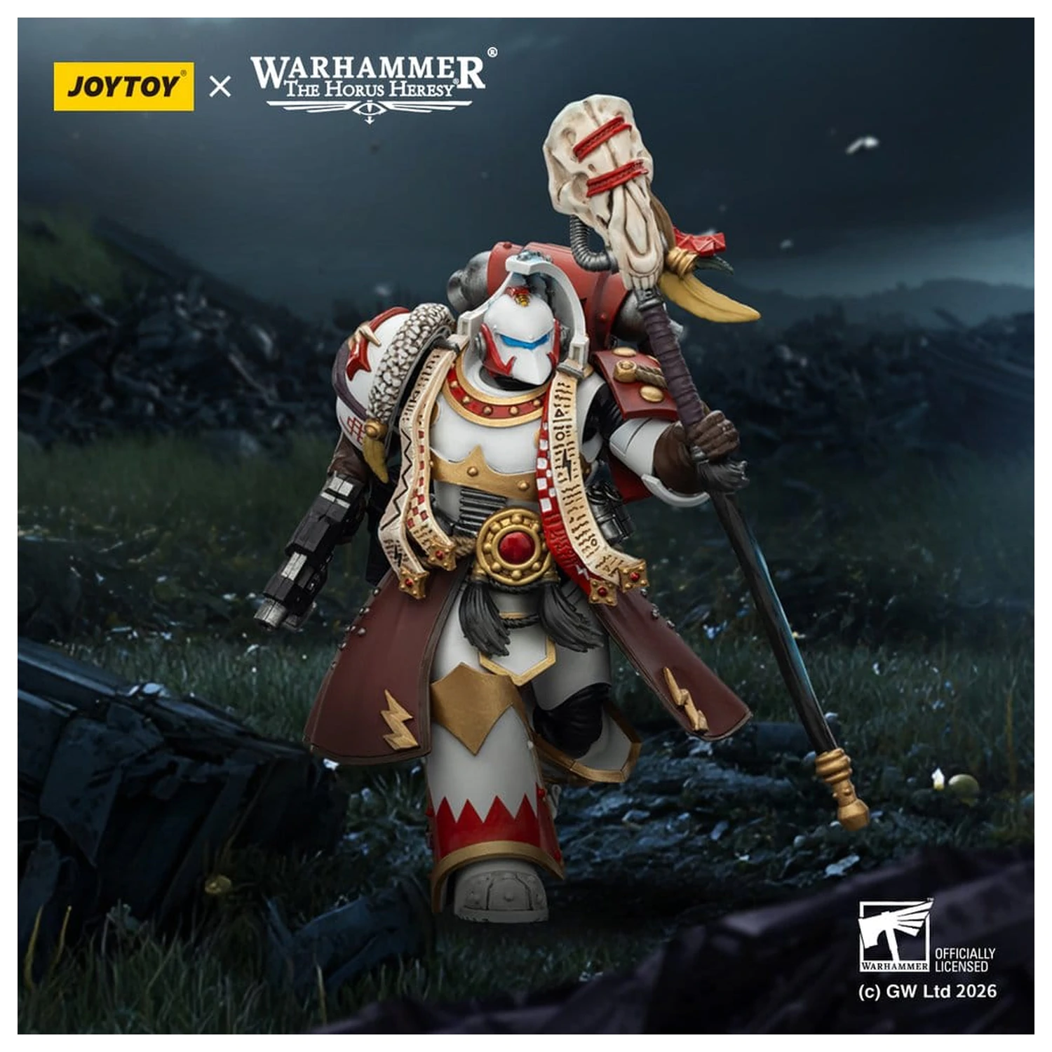Warhammer 40,000 Akčná figúrka White Scars Stormseer Consul s Force Staff a Bolt Pistol 12 cm produktová fotografia