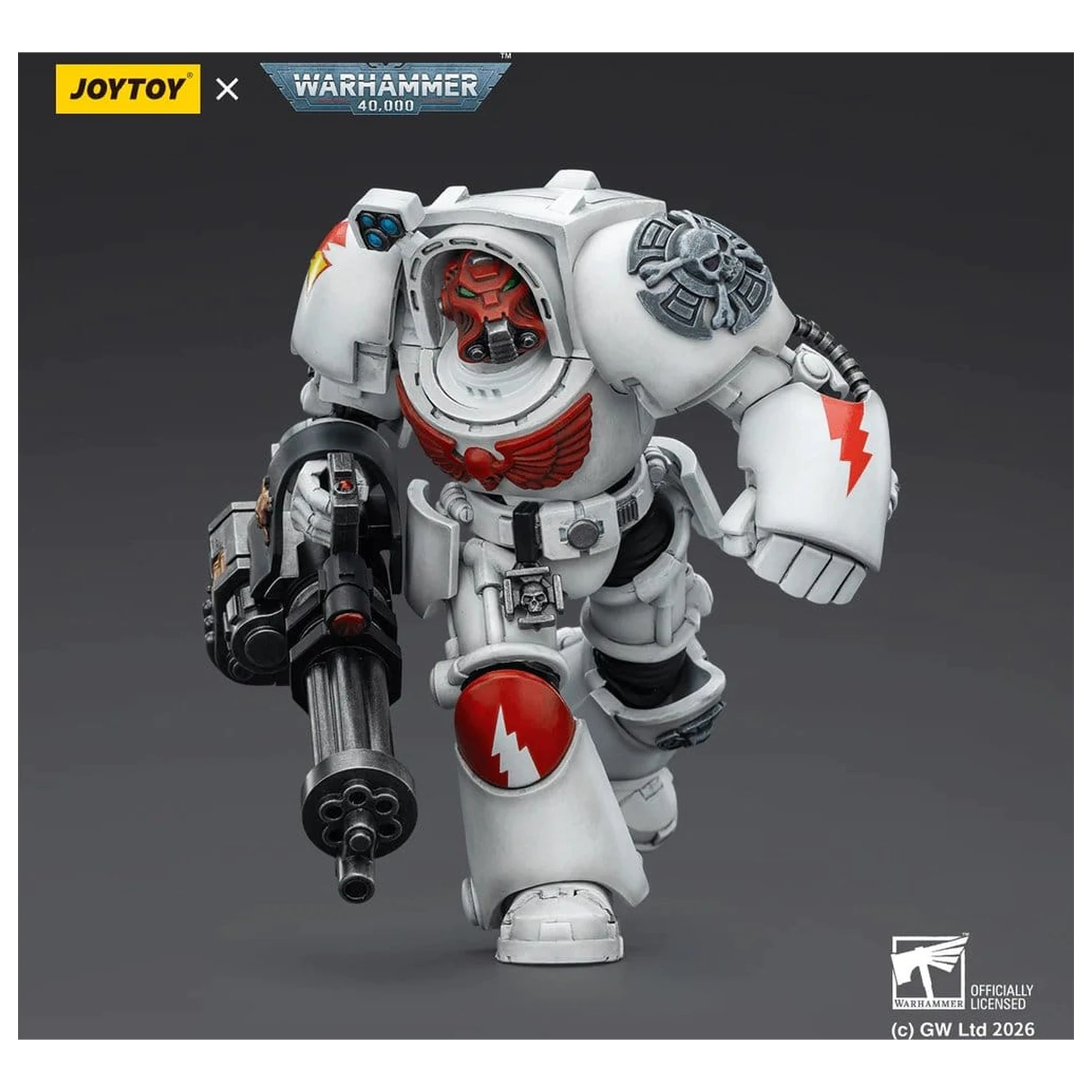 Warhammer 40,000 Akčná figúrka White Scars Terminator 3 s Power Fist a Assault Cannon 14 cm produktová fotografia
