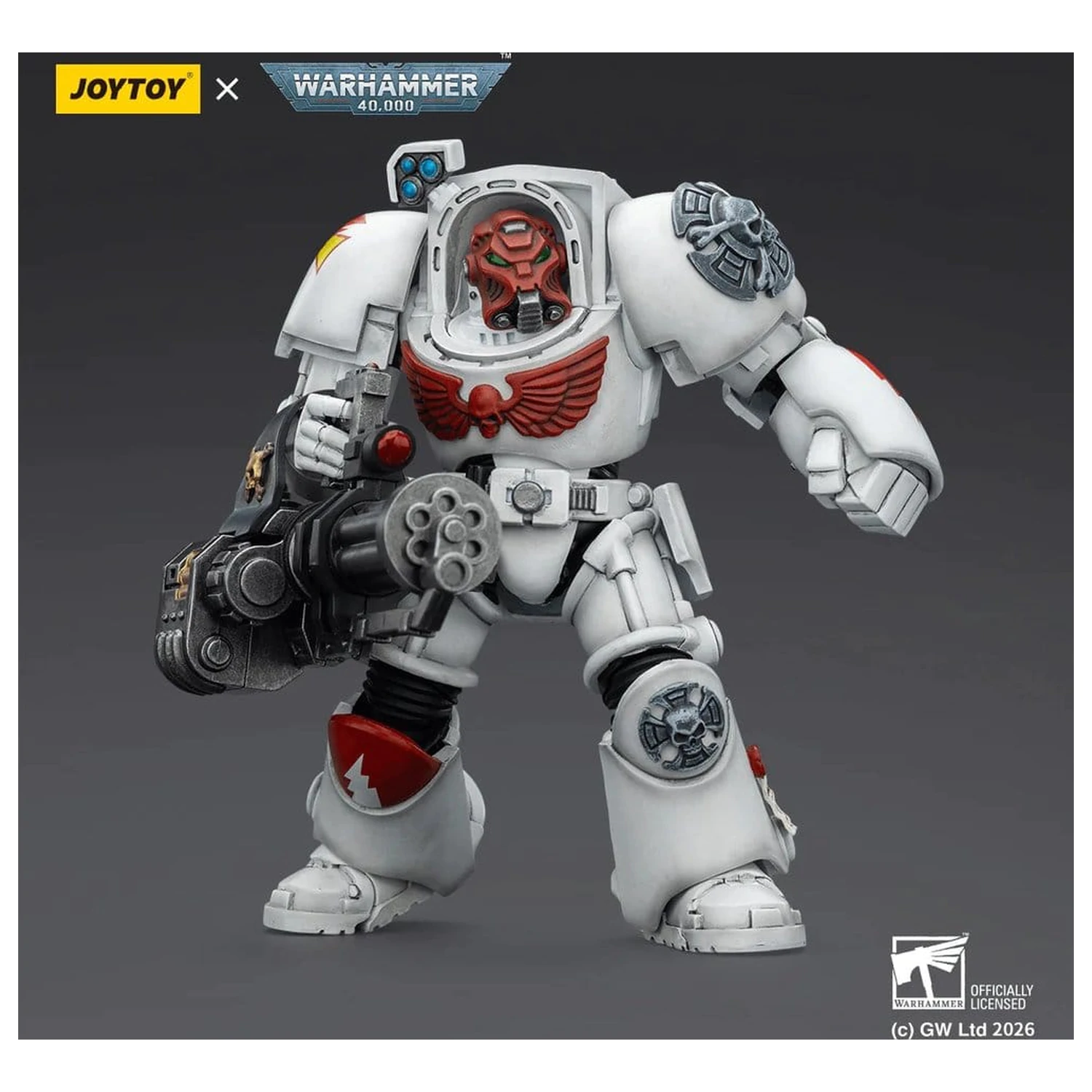 Warhammer 40,000 Akčná figúrka White Scars Terminator 3 s Power Fist a Assault Cannon 14 cm produktová fotografia