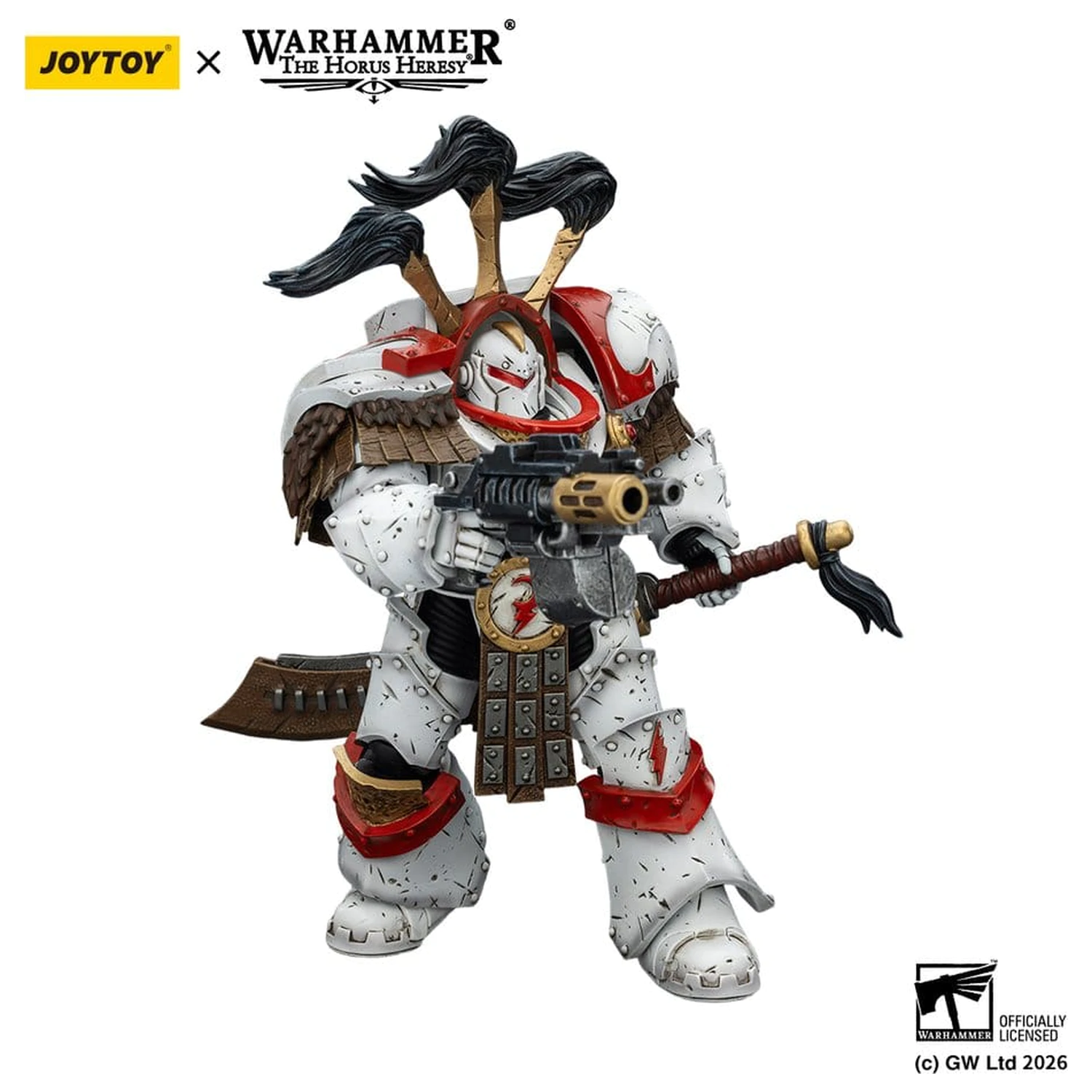 Warhammer 40,000 Akčná figúrka White Scars Legion Praetor v Cataphractii Terminator Armour s Cyber Hawk Chogorian sword a combi-melta 14 cm produktová fotografia