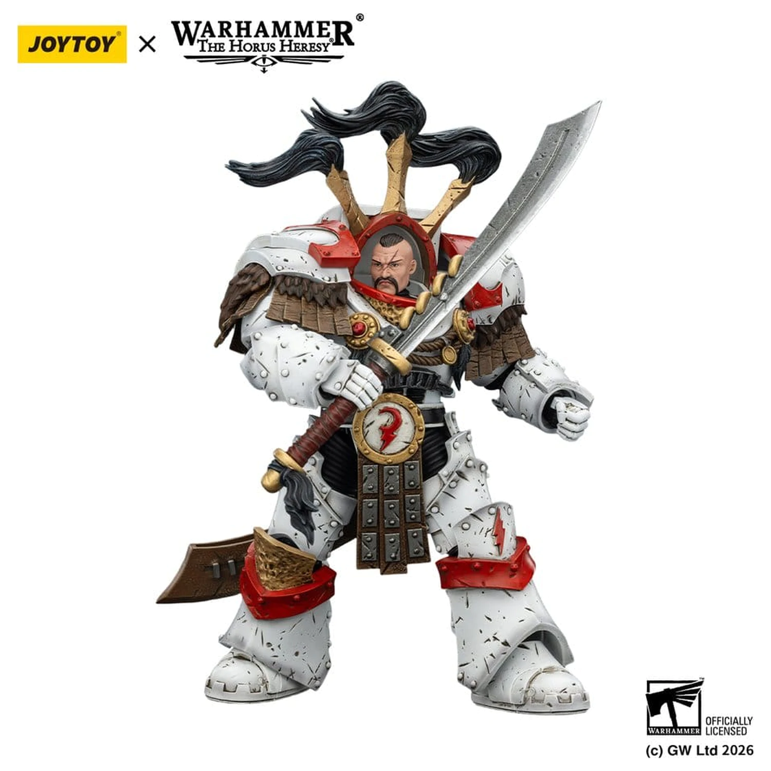 Warhammer 40,000 Akčná figúrka White Scars Legion Praetor v Cataphractii Terminator Armour s Cyber Hawk Chogorian sword a combi-melta 14 cm produktová fotografia