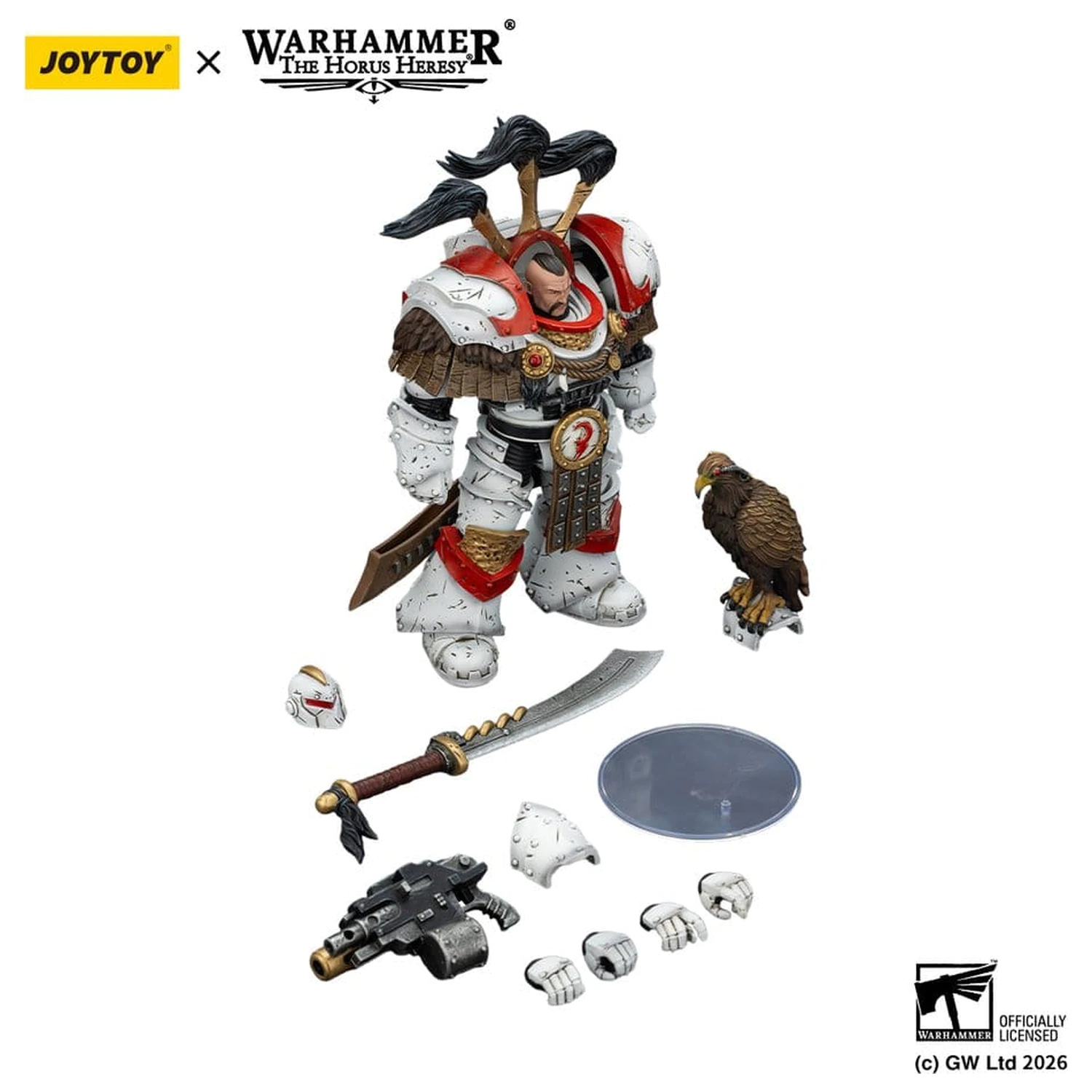 Warhammer 40,000 Akčná figúrka White Scars Legion Praetor v Cataphractii Terminator Armour s Cyber Hawk Chogorian sword a combi-melta 14 cm produktová fotografia