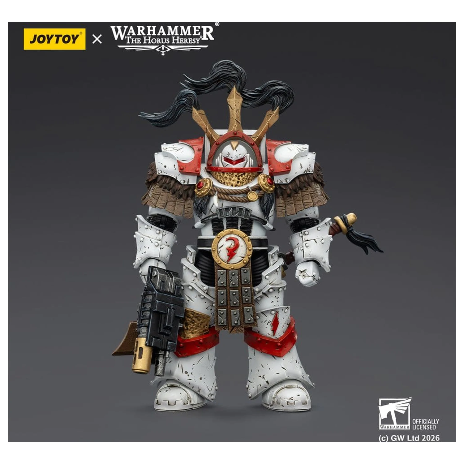 Warhammer 40,000 Akčná figúrka White Scars Legion Praetor v Cataphractii Terminator Armour s Cyber Hawk Chogorian sword a combi-melta 14 cm produktová fotografia