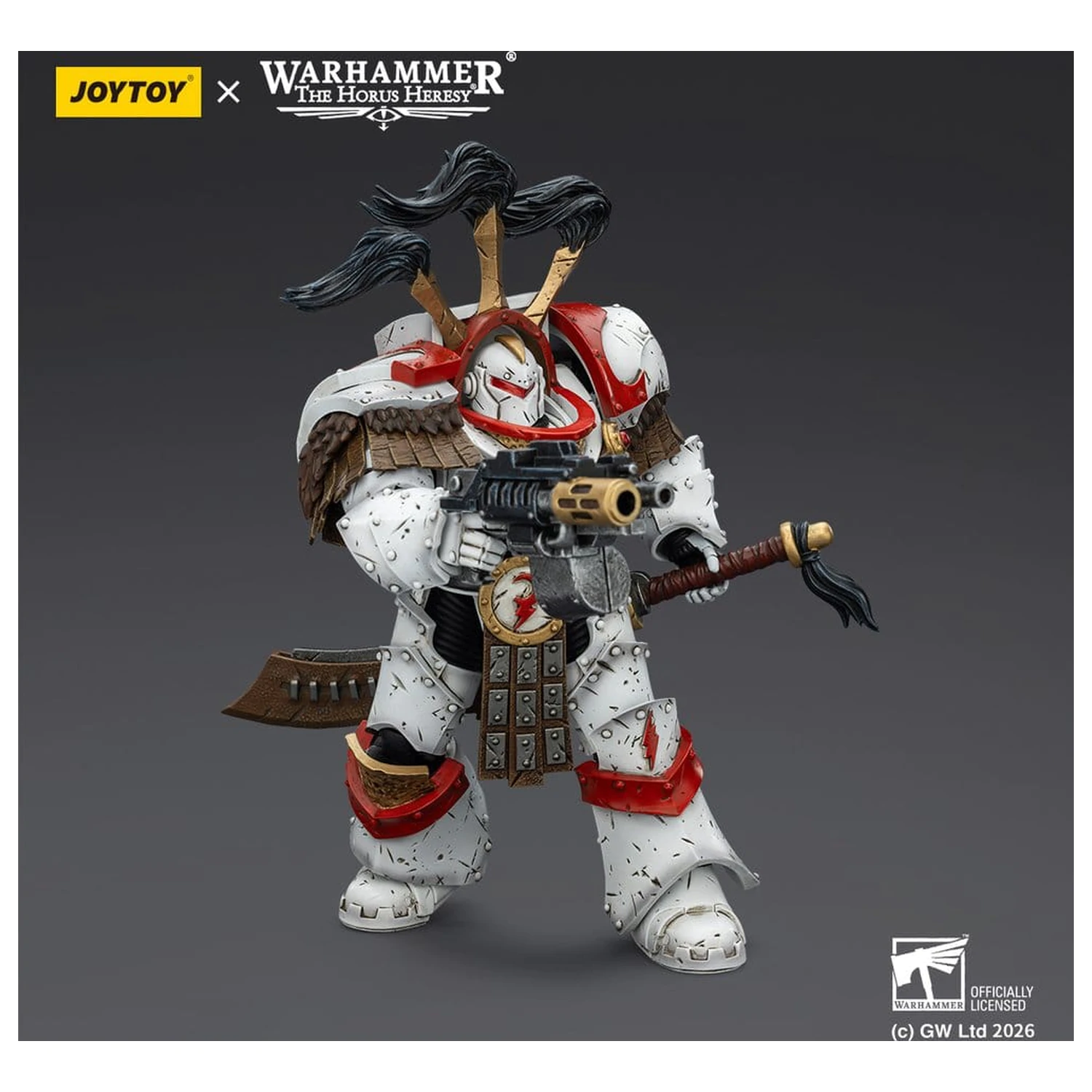 Warhammer 40,000 Akčná figúrka White Scars Legion Praetor v Cataphractii Terminator Armour s Cyber Hawk Chogorian sword a combi-melta 14 cm produktová fotografia