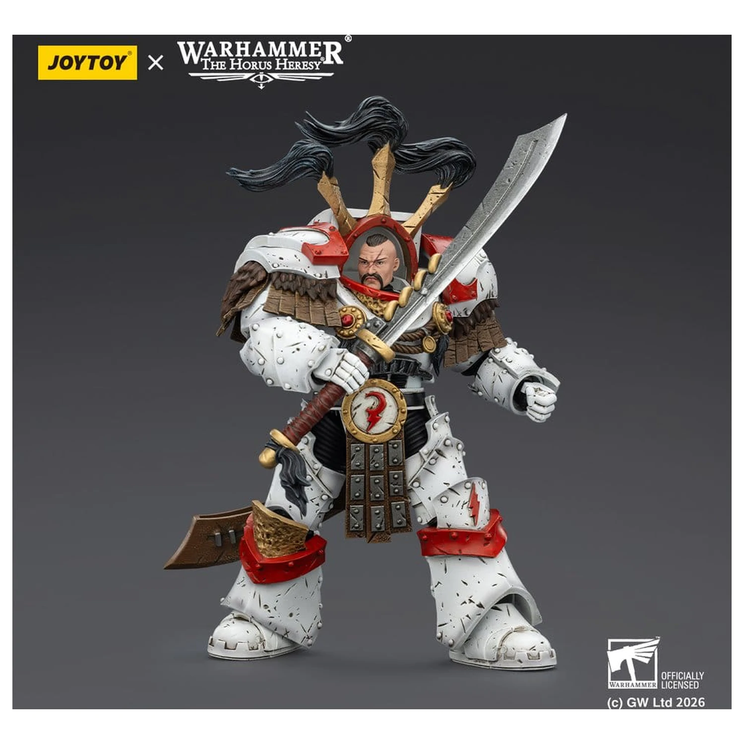 Warhammer 40,000 Akčná figúrka White Scars Legion Praetor v Cataphractii Terminator Armour s Cyber Hawk Chogorian sword a combi-melta 14 cm produktová fotografia