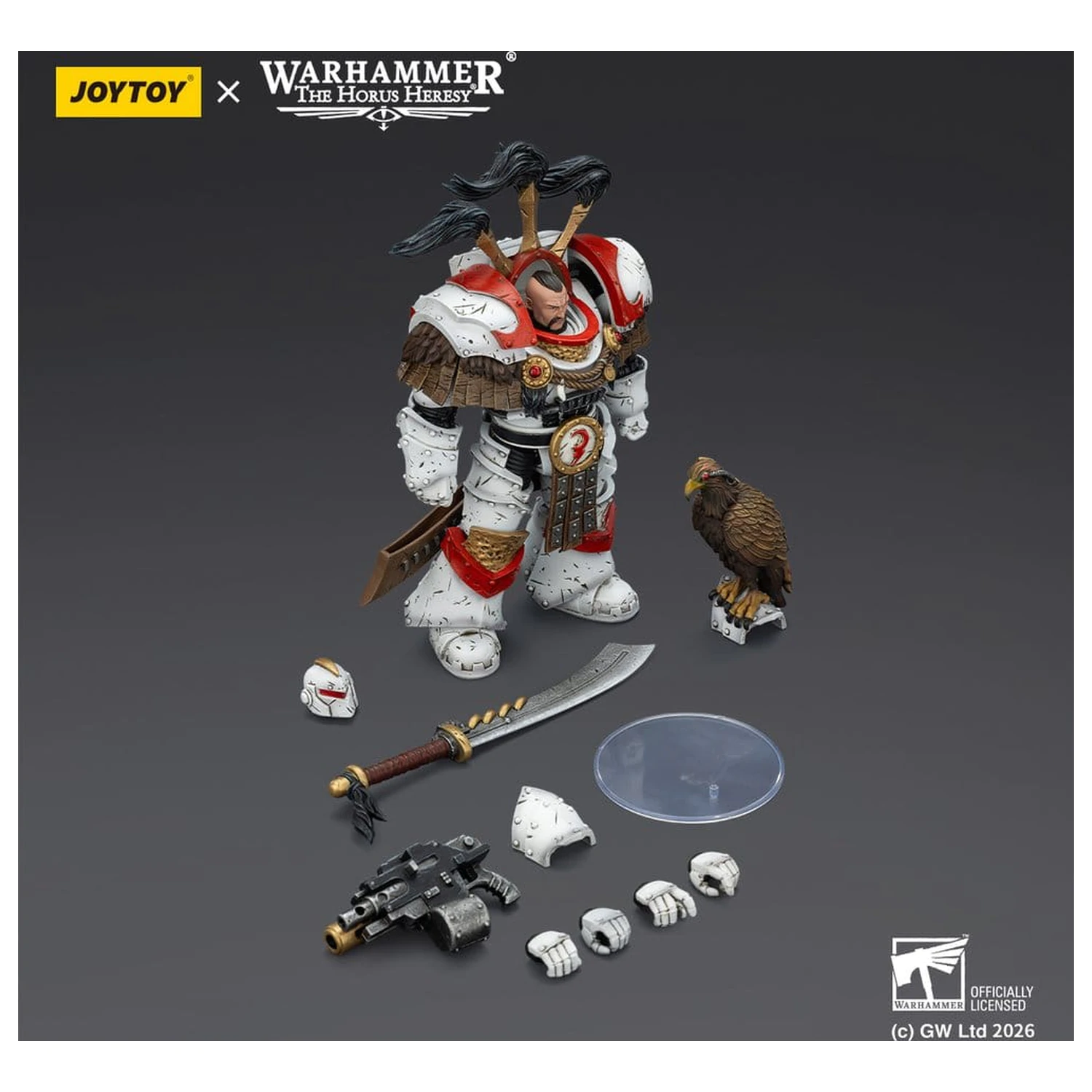 Warhammer 40,000 Akčná figúrka White Scars Legion Praetor v Cataphractii Terminator Armour s Cyber Hawk Chogorian sword a combi-melta 14 cm produktová fotografia