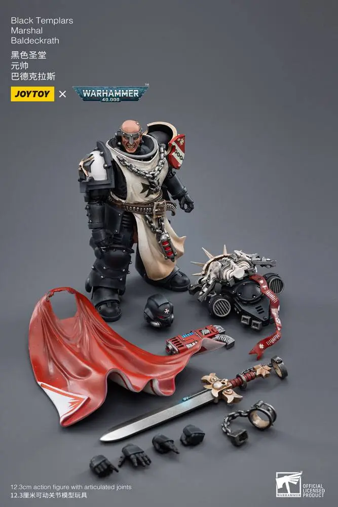 Warhammer 40k akčná figúrka 1/18 Black Templars Marshal Baldeckrath 12 cm produktová fotografia