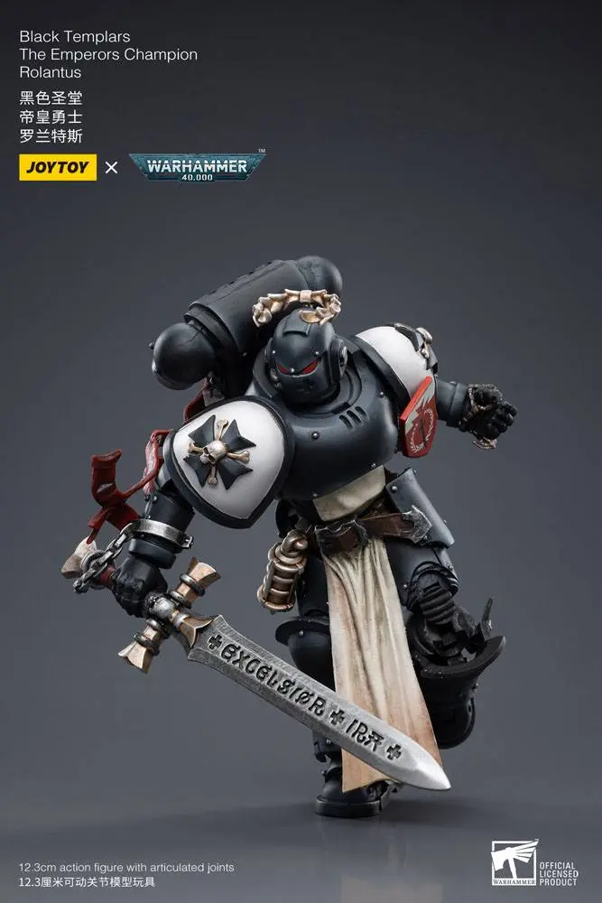 Warhammer 40k Akčná figúrka 1/18 Black Templars The Emperors Champion Rolantus 12 cm termékfotó