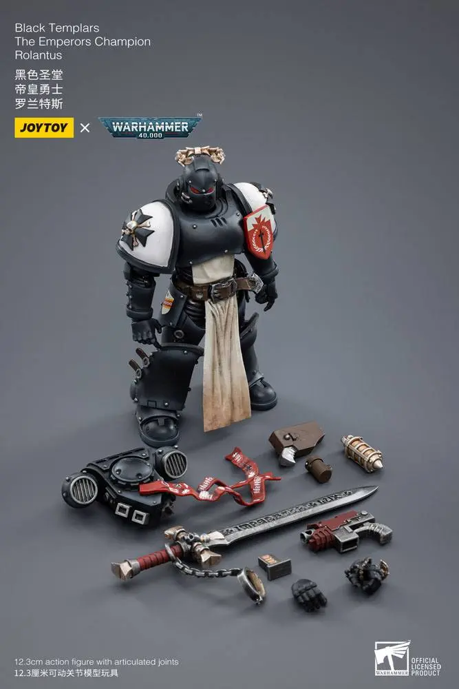 Warhammer 40k Akčná figúrka 1/18 Black Templars The Emperors Champion Rolantus 12 cm termékfotó