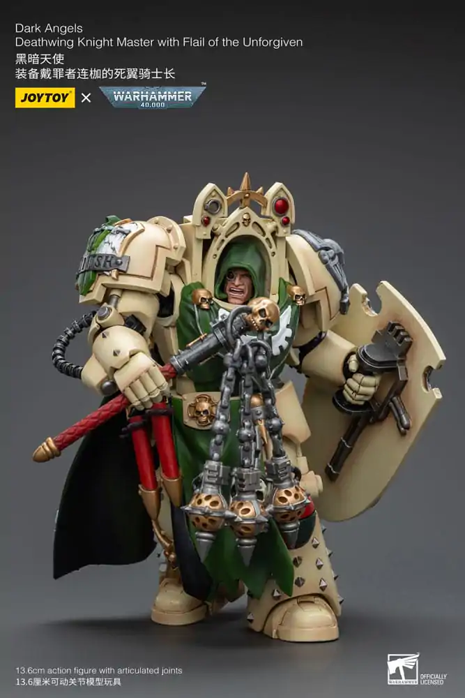 Warhammer 40k figúrka 1/18 Temní andeli Smrťokrídlový rytier majster s Bichom neodpustených 12 cm termékfotó