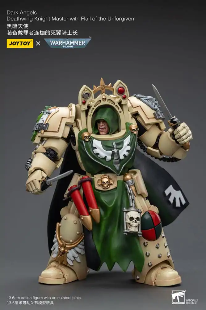 Warhammer 40k figúrka 1/18 Temní andeli Smrťokrídlový rytier majster s Bichom neodpustených 12 cm termékfotó