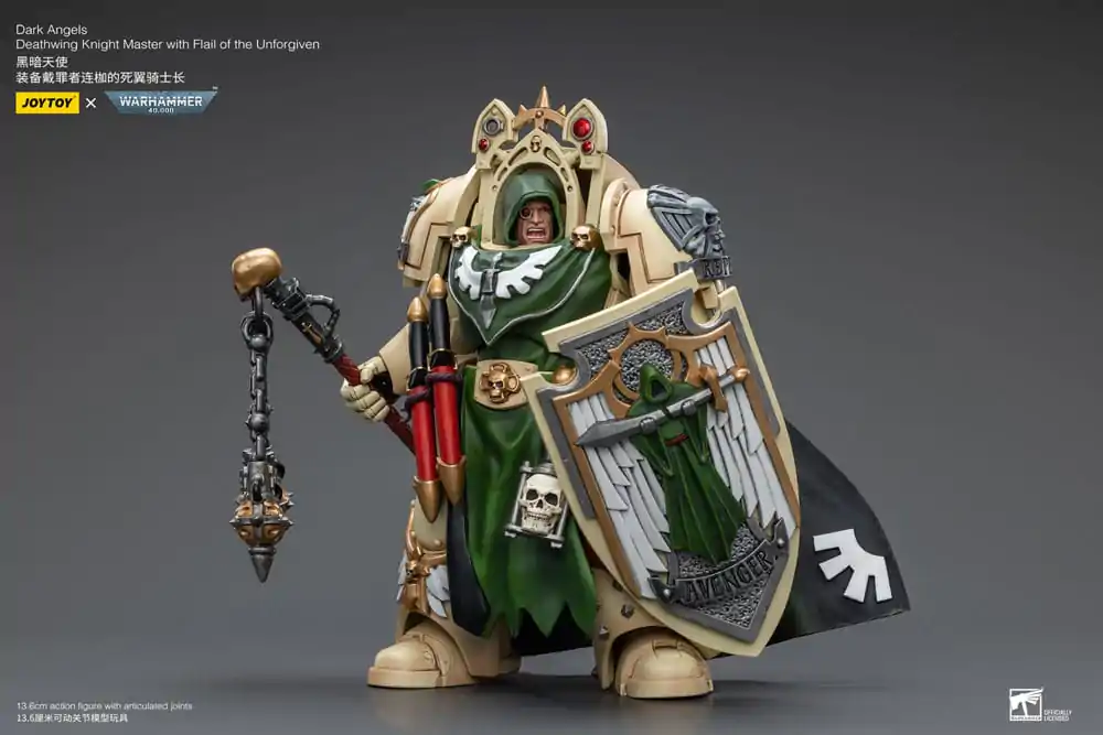 Warhammer 40k figúrka 1/18 Temní andeli Smrťokrídlový rytier majster s Bichom neodpustených 12 cm termékfotó