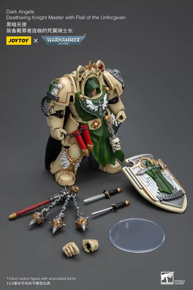 Warhammer 40k figúrka 1/18 Temní andeli Smrťokrídlový rytier majster s Bichom neodpustených 12 cm termékfotó