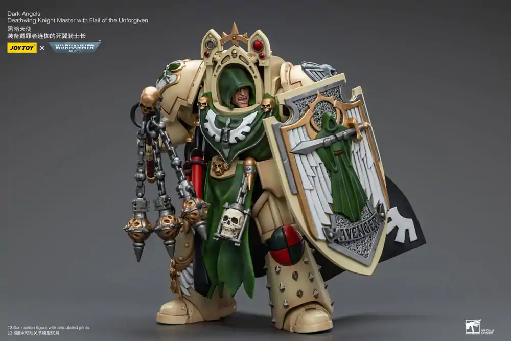 Warhammer 40k figúrka 1/18 Temní andeli Smrťokrídlový rytier majster s Bichom neodpustených 12 cm termékfotó