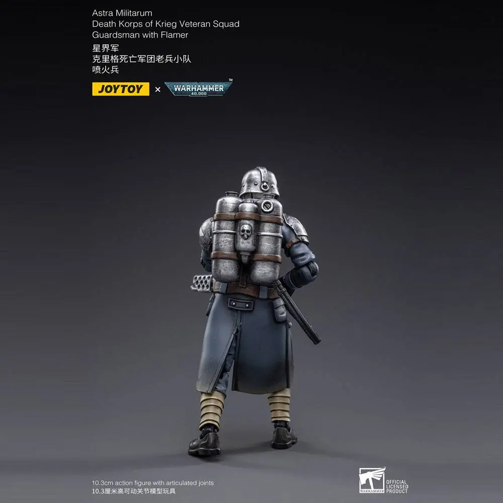 Warhammer 40k akčná figúrka 1/18 Death Korps of Krieg Veteran Squad Guardsman s plameňometom 10 cm produktová fotografia