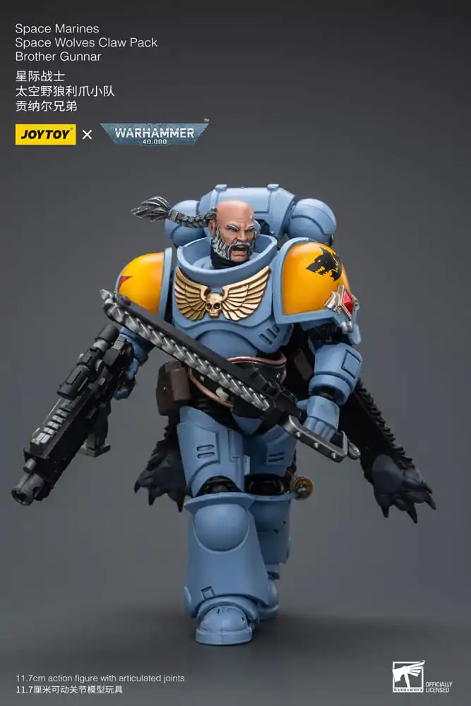 Warhammer 40k akčná figúrka 1/18 Space Marines Space Wolves Claw Pack Brother Gunnar 12 cm termékfotó