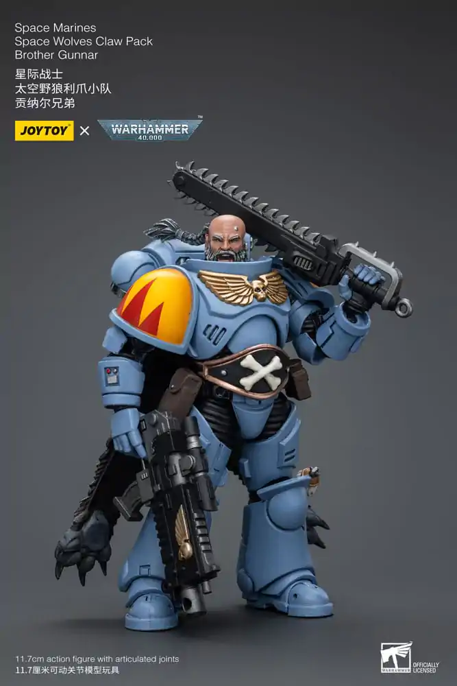 Warhammer 40k akčná figúrka 1/18 Space Marines Space Wolves Claw Pack Brother Gunnar 12 cm termékfotó