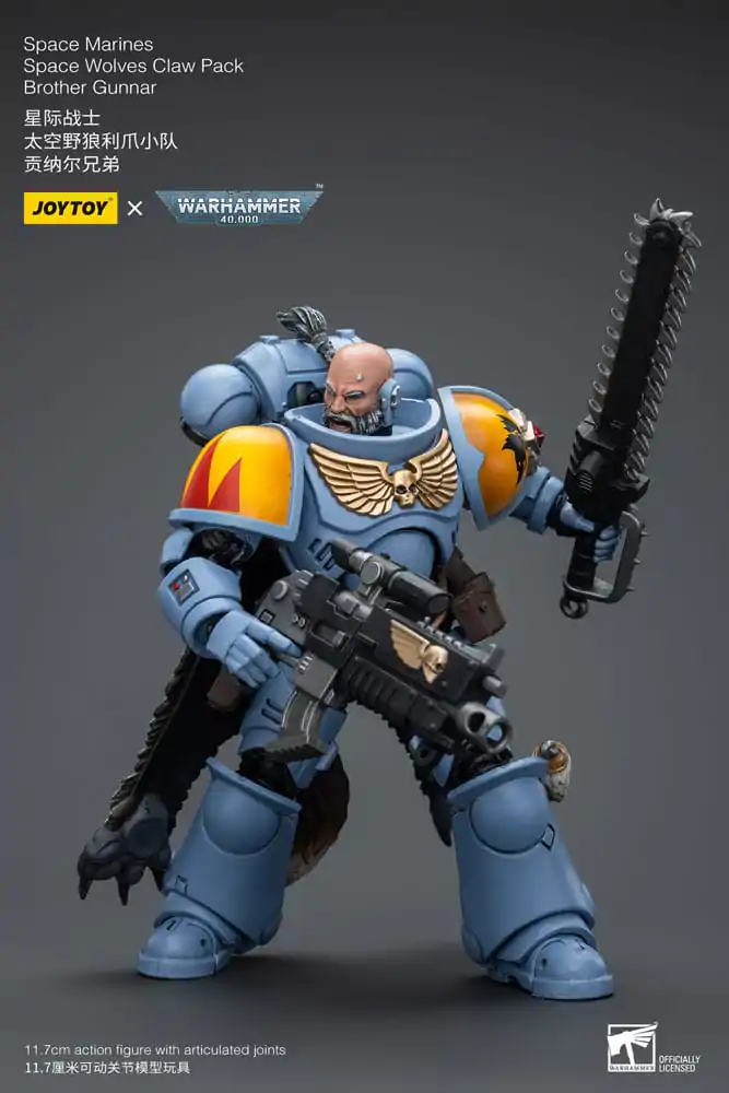 Warhammer 40k akčná figúrka 1/18 Space Marines Space Wolves Claw Pack Brother Gunnar 12 cm termékfotó