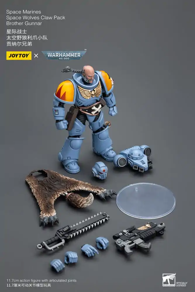 Warhammer 40k akčná figúrka 1/18 Space Marines Space Wolves Claw Pack Brother Gunnar 12 cm termékfotó