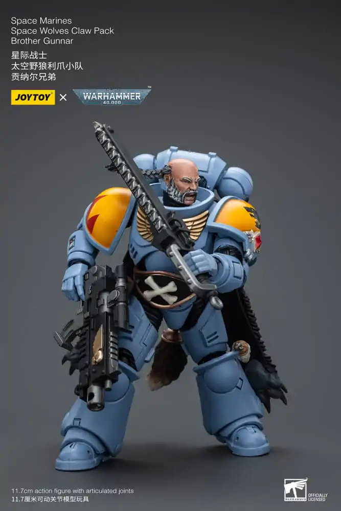 Warhammer 40k akčná figúrka 1/18 Space Marines Space Wolves Claw Pack Brother Gunnar 12 cm termékfotó