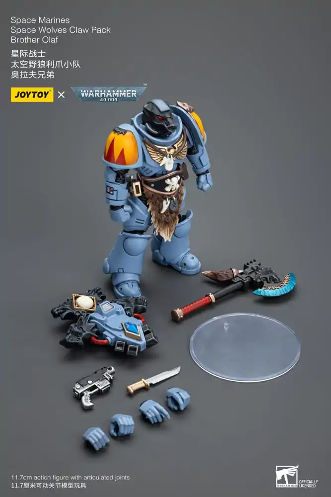 Warhammer 40k figúrka 1/18 Space Marines Space Wolves Claw Pack Brother Olaf 12 cm termékfotó