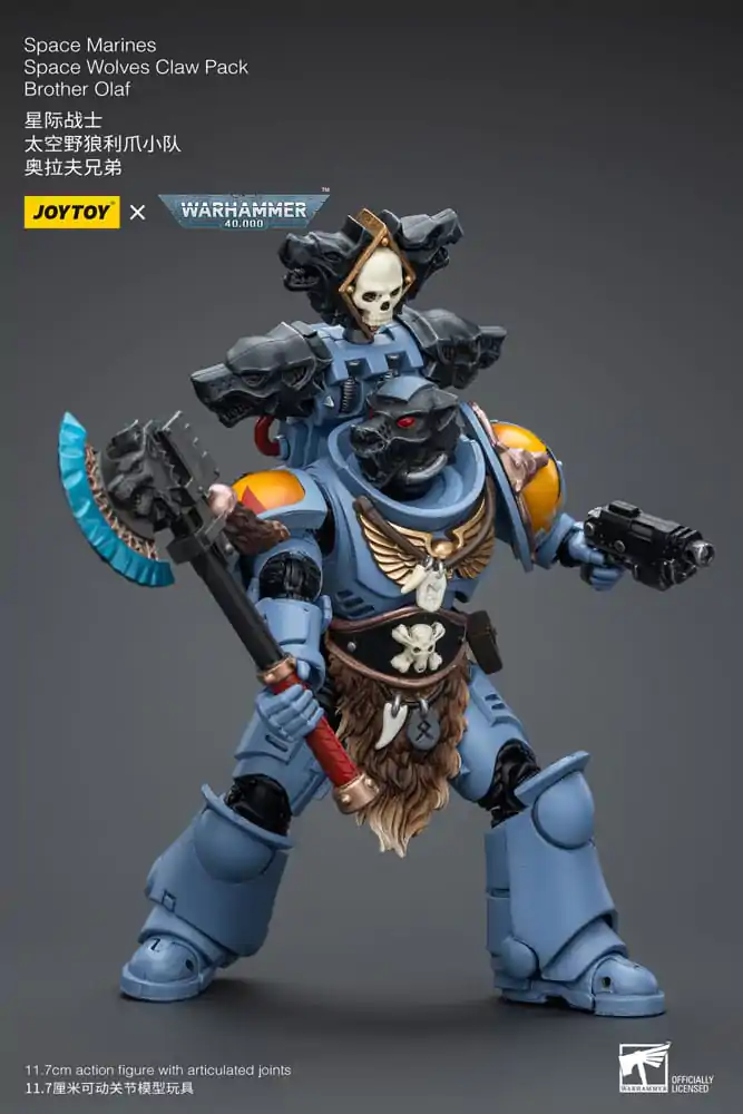 Warhammer 40k figúrka 1/18 Space Marines Space Wolves Claw Pack Brother Olaf 12 cm termékfotó