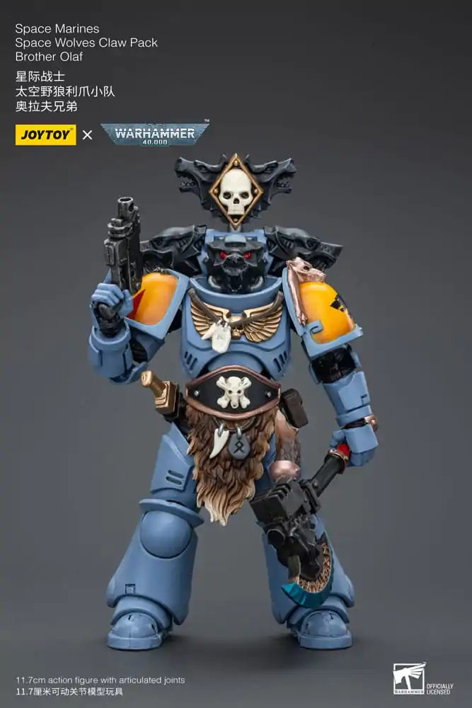 Warhammer 40k figúrka 1/18 Space Marines Space Wolves Claw Pack Brother Olaf 12 cm termékfotó