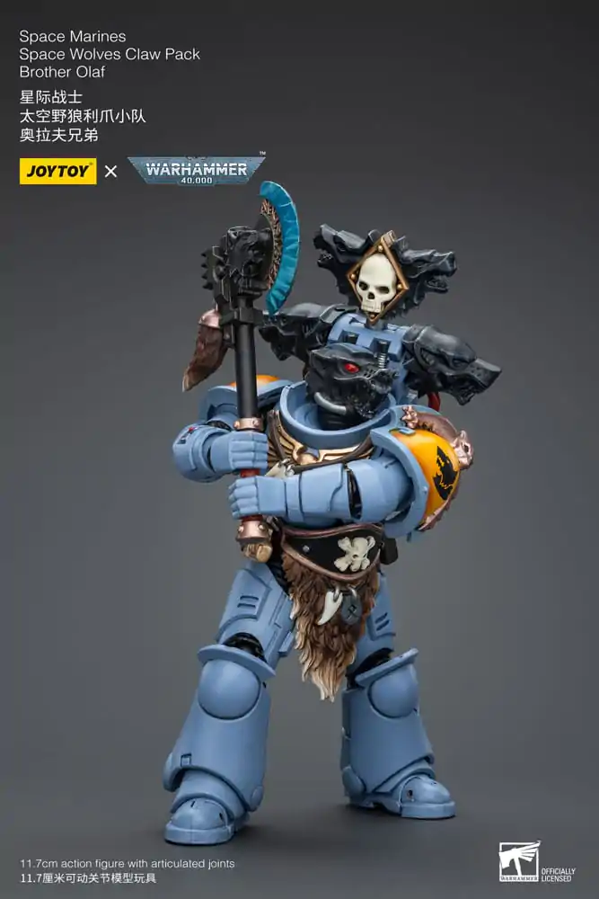 Warhammer 40k figúrka 1/18 Space Marines Space Wolves Claw Pack Brother Olaf 12 cm termékfotó