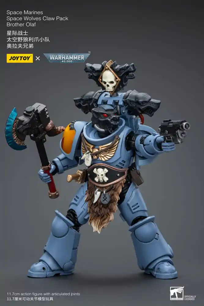 Warhammer 40k figúrka 1/18 Space Marines Space Wolves Claw Pack Brother Olaf 12 cm termékfotó