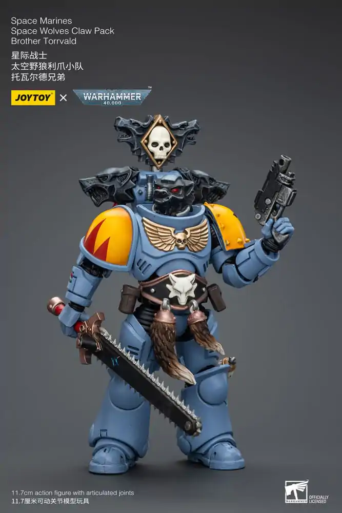 Warhammer 40k Action Figurka 1/18 Space Marines Space Wolves Claw Pack Brother Torrvald 12 cm termékfotó