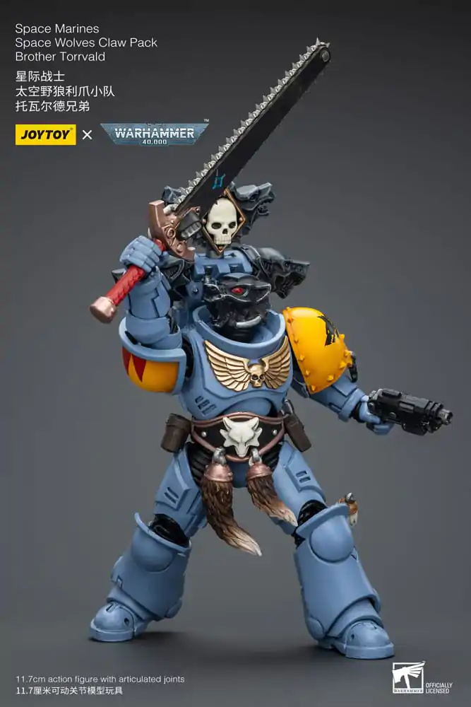 Warhammer 40k Action Figurka 1/18 Space Marines Space Wolves Claw Pack Brother Torrvald 12 cm termékfotó