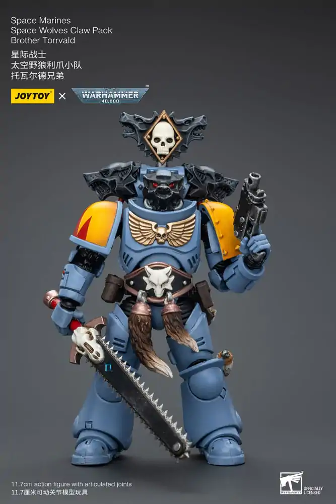 Warhammer 40k Action Figurka 1/18 Space Marines Space Wolves Claw Pack Brother Torrvald 12 cm termékfotó