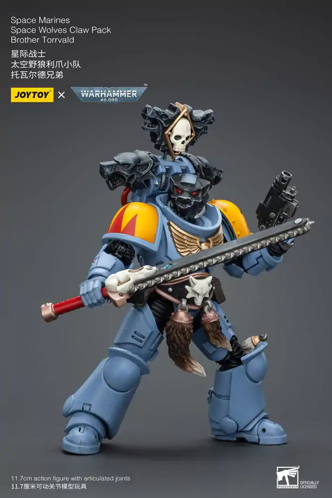 Warhammer 40k Action Figurka 1/18 Space Marines Space Wolves Claw Pack Brother Torrvald 12 cm termékfotó