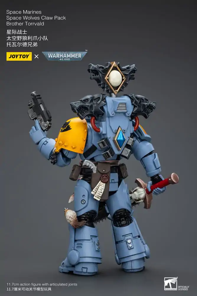 Warhammer 40k Action Figurka 1/18 Space Marines Space Wolves Claw Pack Brother Torrvald 12 cm termékfotó