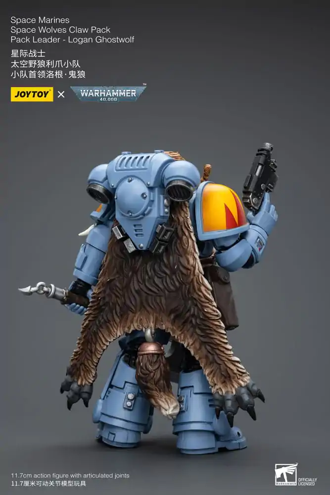 Warhammer 40k Akčná figúrka 1/18 Space Marines Space Wolves Claw Pack Pack Leader -Logan Ghostwolf 12 cm produktová fotografia
