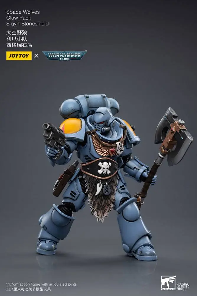 Warhammer 40k Akčná figúrka 1/18 Space Wolves Claw Pack Sigyrr Stoneshield 12 cm termékfotó