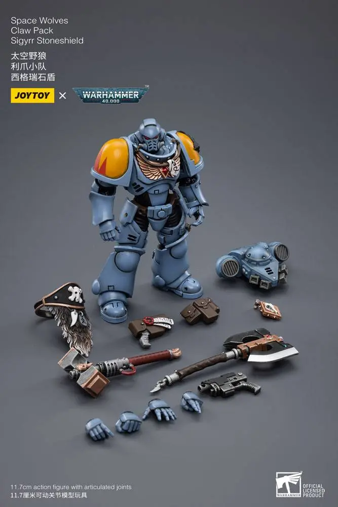 Warhammer 40k Akčná figúrka 1/18 Space Wolves Claw Pack Sigyrr Stoneshield 12 cm termékfotó