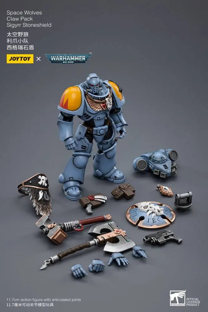 Warhammer 40k Akčná figúrka 1/18 Space Wolves Claw Pack Sigyrr Stoneshield 12 cm termékfotó