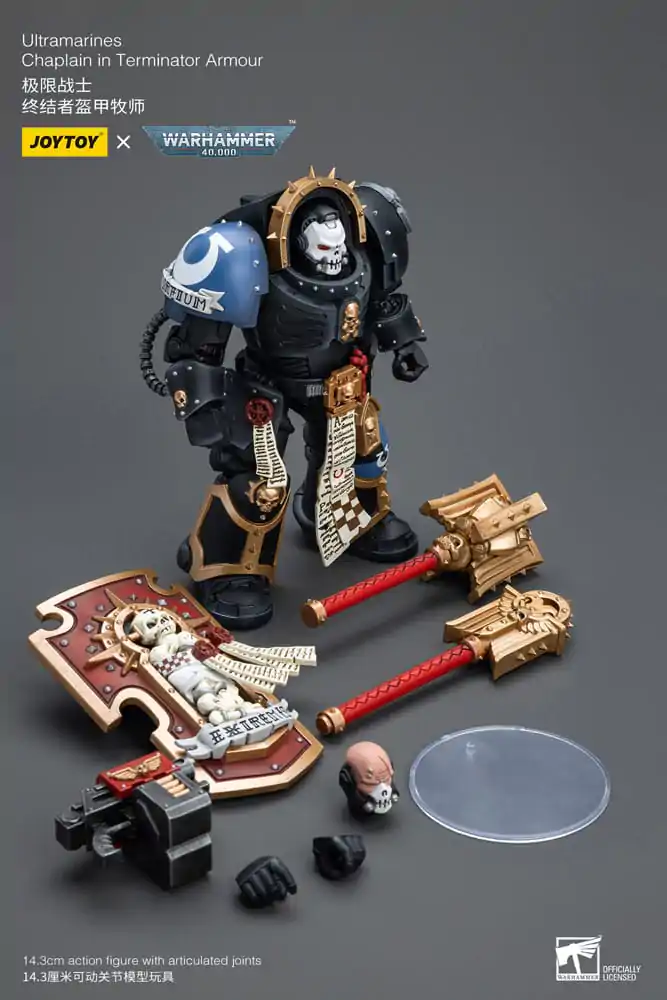 Warhammer 40k akčná figúrka 1/18 Ultramarines Chaplain v Terminator brnení 12 cm termékfotó