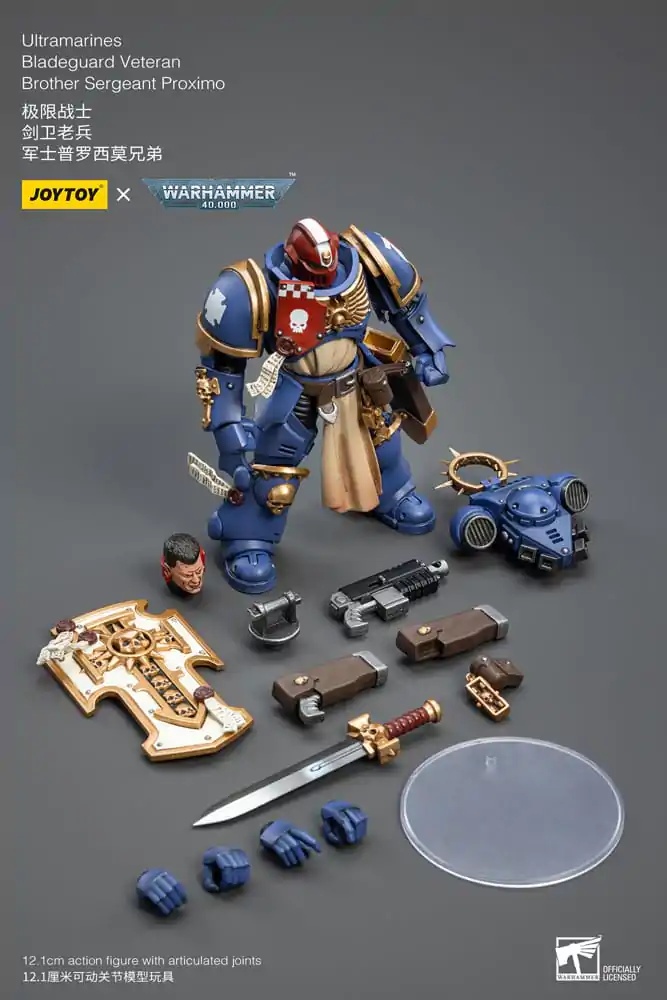 Warhammer 40k Akčná figúrka 1/18 Ultramarines Bladeguard Veteran Brother Sergeant Proximo 12 cm produktová fotografia