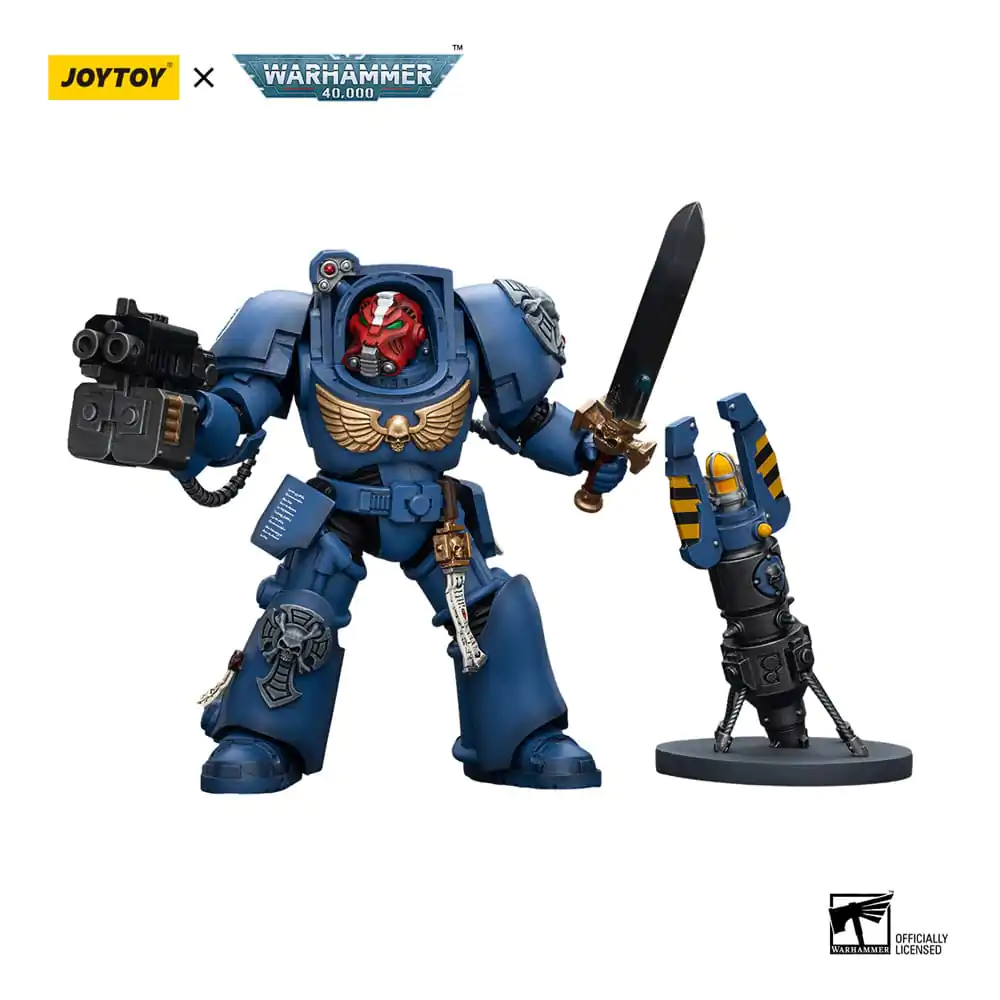 Warhammer 40k Akčná figúrka 1/18 Ultramarines Terminator Squad seržant so silovým mečom a Teleport Homerom 12 cm termékfotó