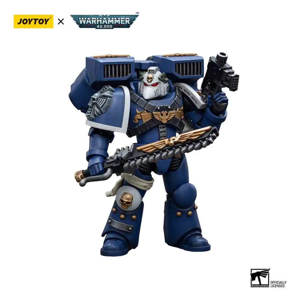Warhammer 40k Akčná figúrka 1/18 Ultramarines Vanguard Veteran s reťazovým mečom a Bolt pištoľou 12 cm produktová fotografia